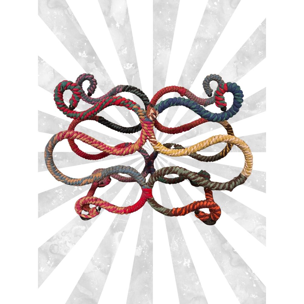 Wine Rack Multi-Color Jute and Iron Wine Rack